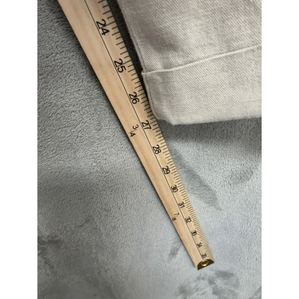 Dockers Mens Pleated Linen Relaxed Fit Wrinkle Free Khaki Pants Beige 30x26.5